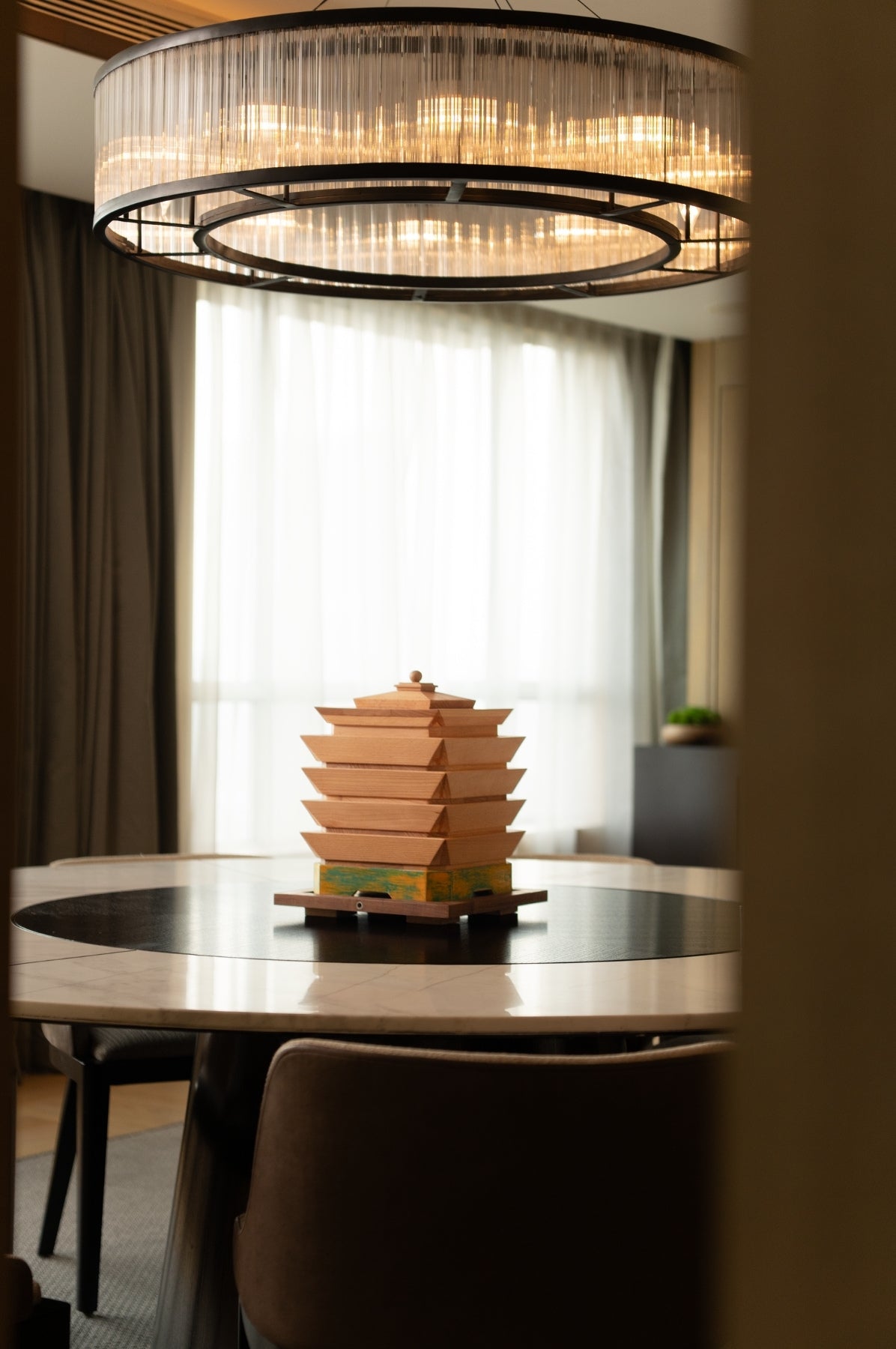 Handcrafted Majestic Mahjong Set in Japanese ancient temple design