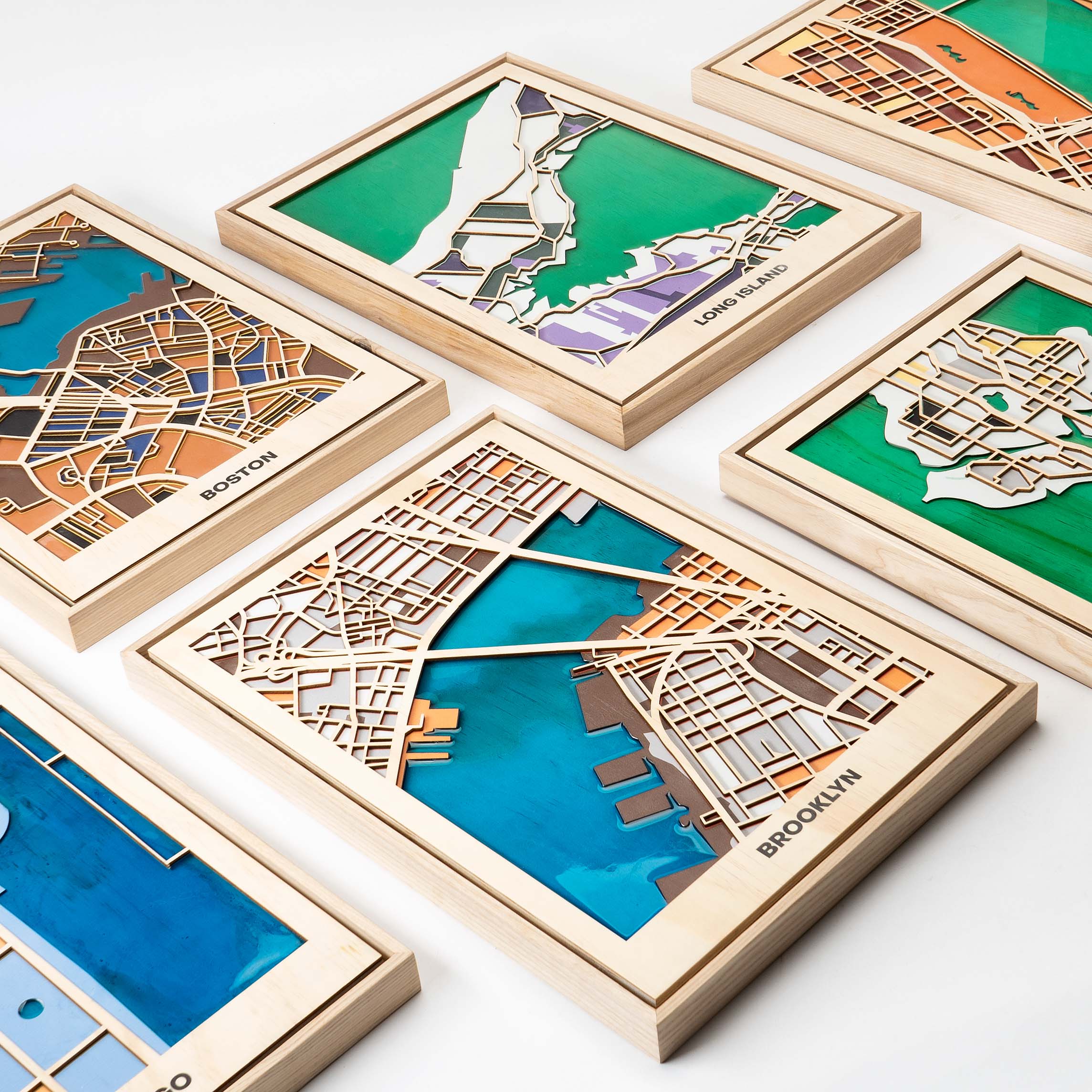 Wooden City Maps of American Cities