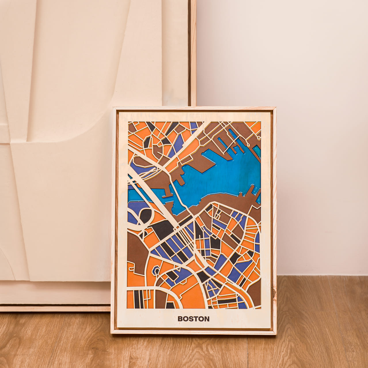 Wooden Wall Art - Boston City Map