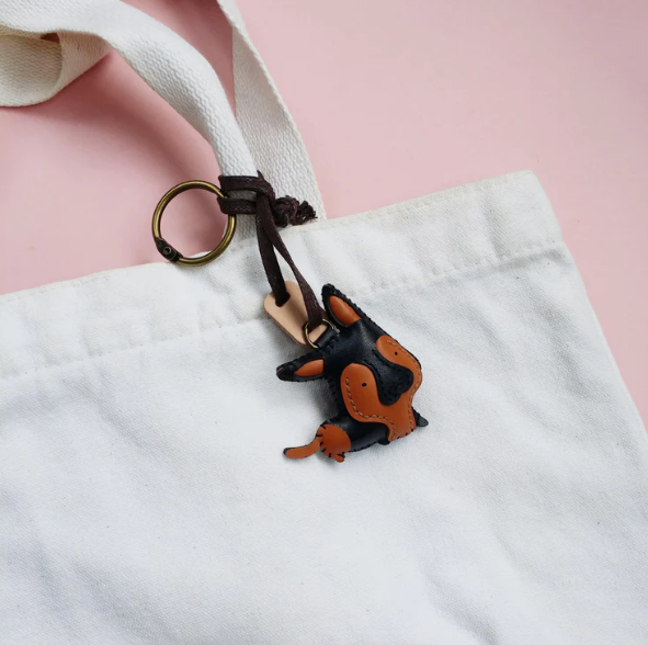 Leather Bag Charm - Dog Collection