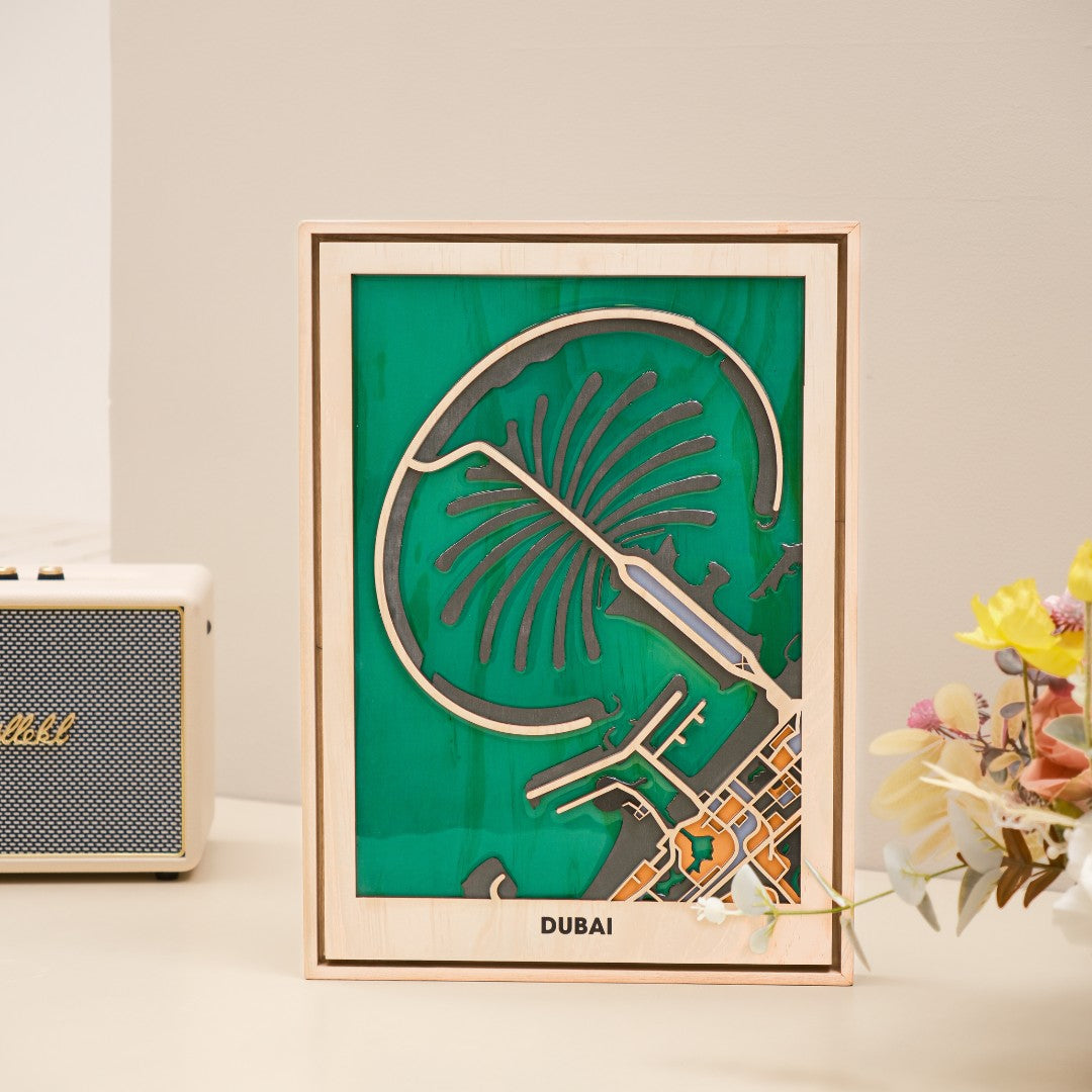 Wooden Wall Art - Middle East City Map