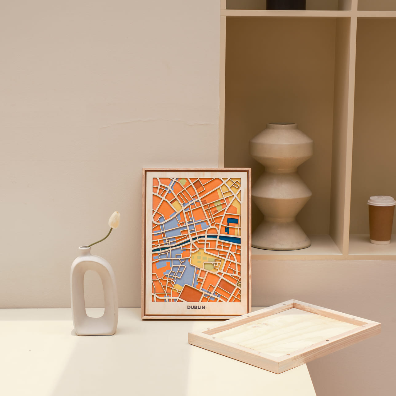 Wooden Wall Art - Dublin City Map