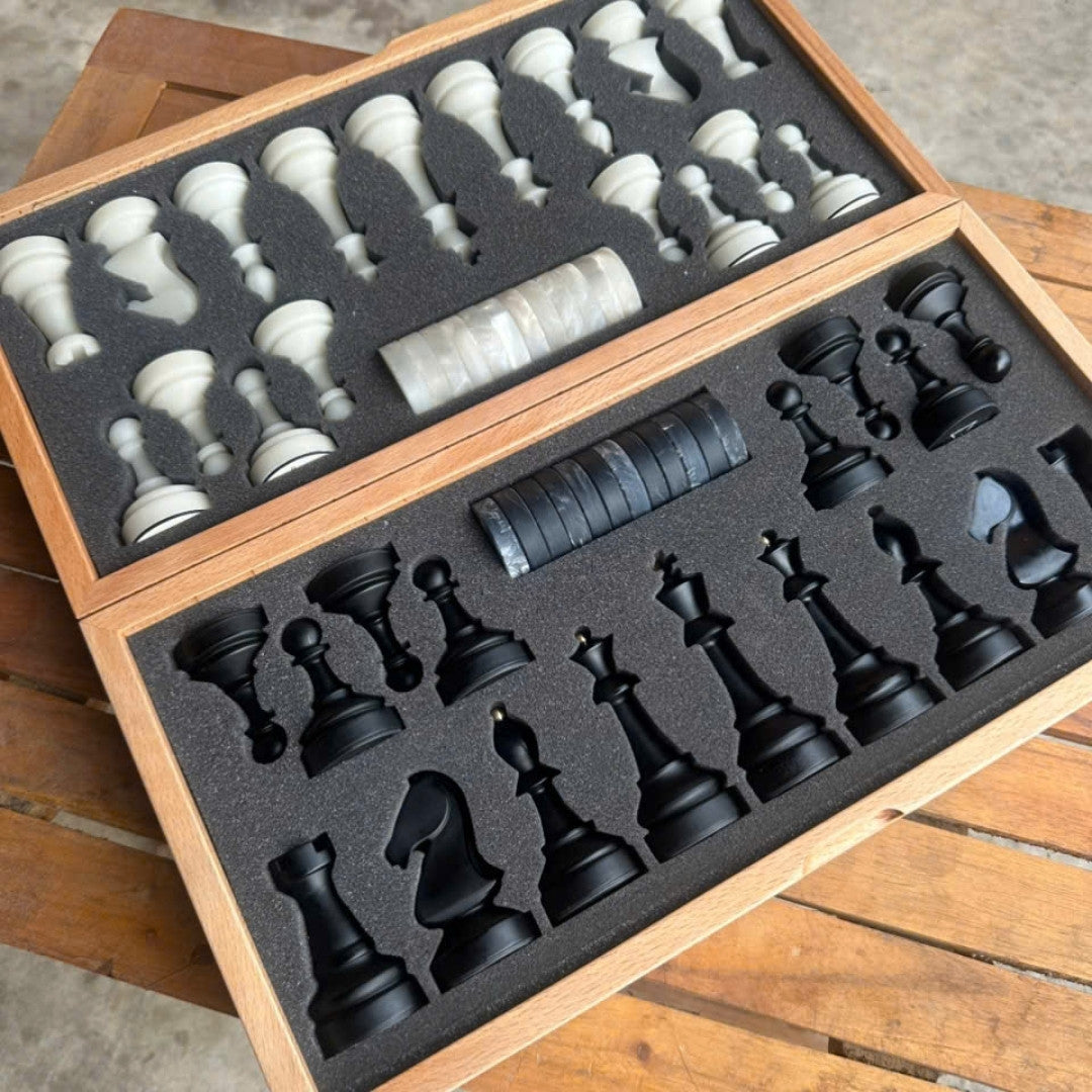 Foldable Tournament Chess & Checkers Set