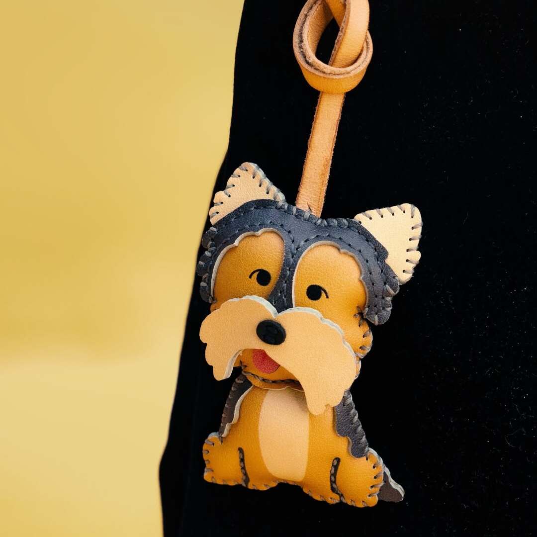 Leather Bag Charms Key chains Dog Collection The Craft House