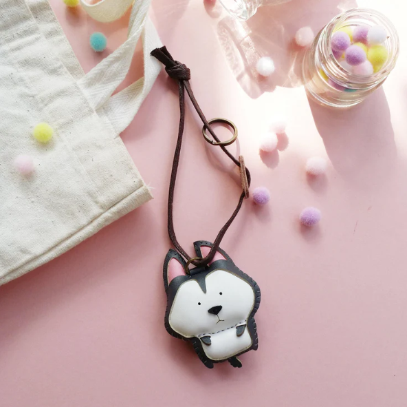 Leather Bag Charm - Dog Collection