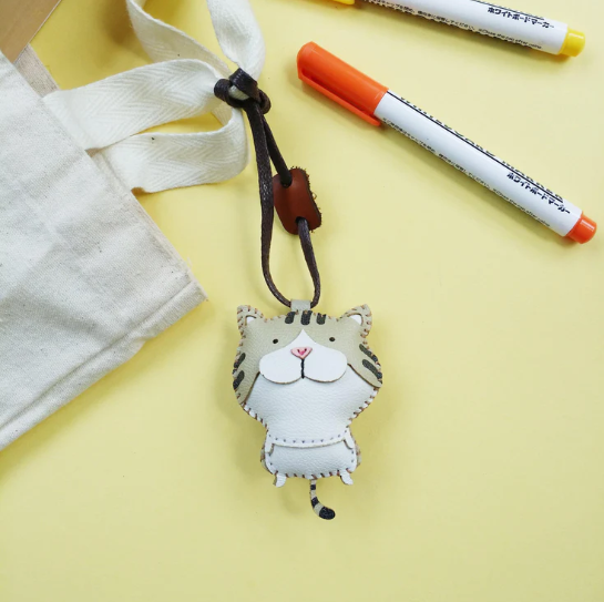 Leather Bag Charm - Cat Collection