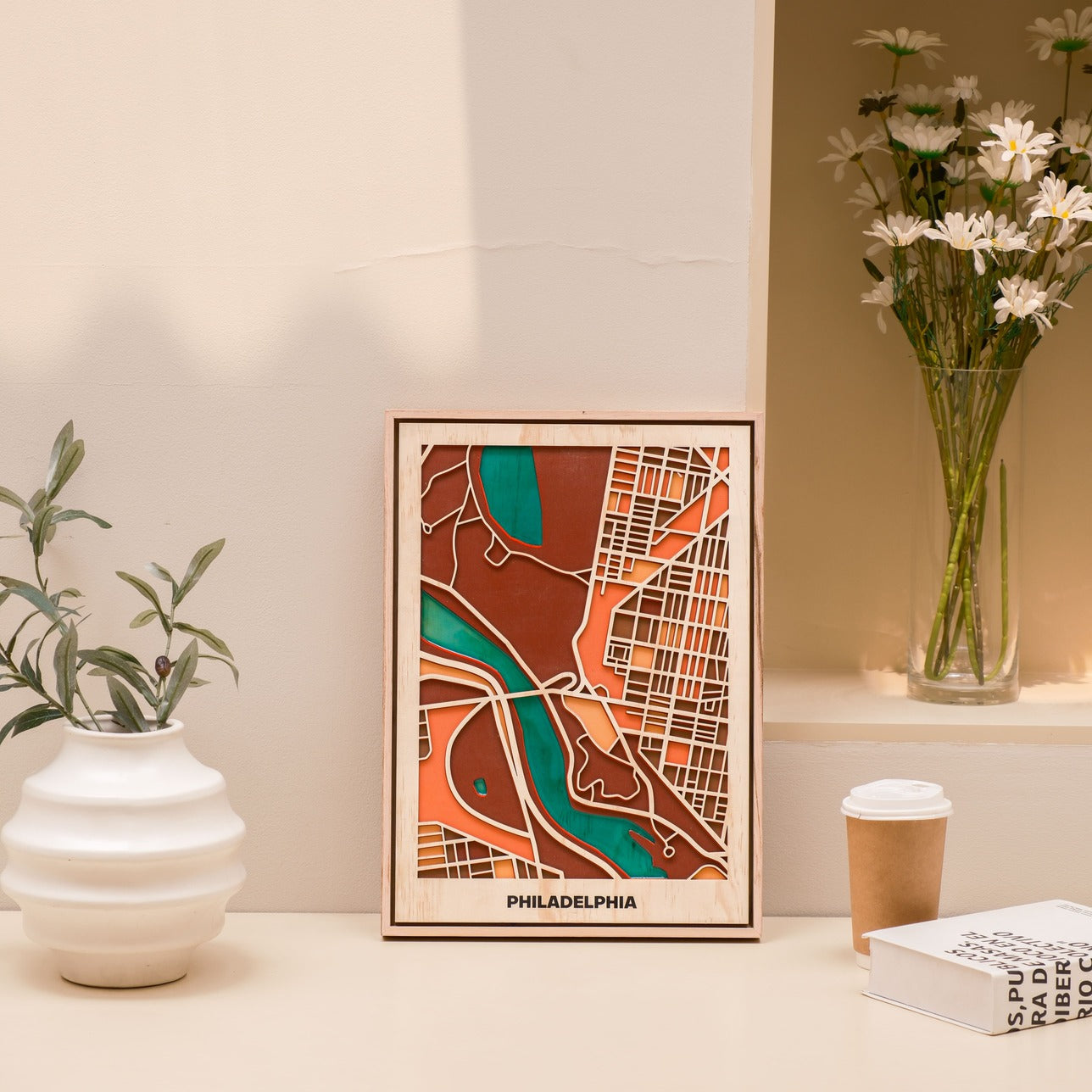 Wooden Wall Art - Philadelphia City Map