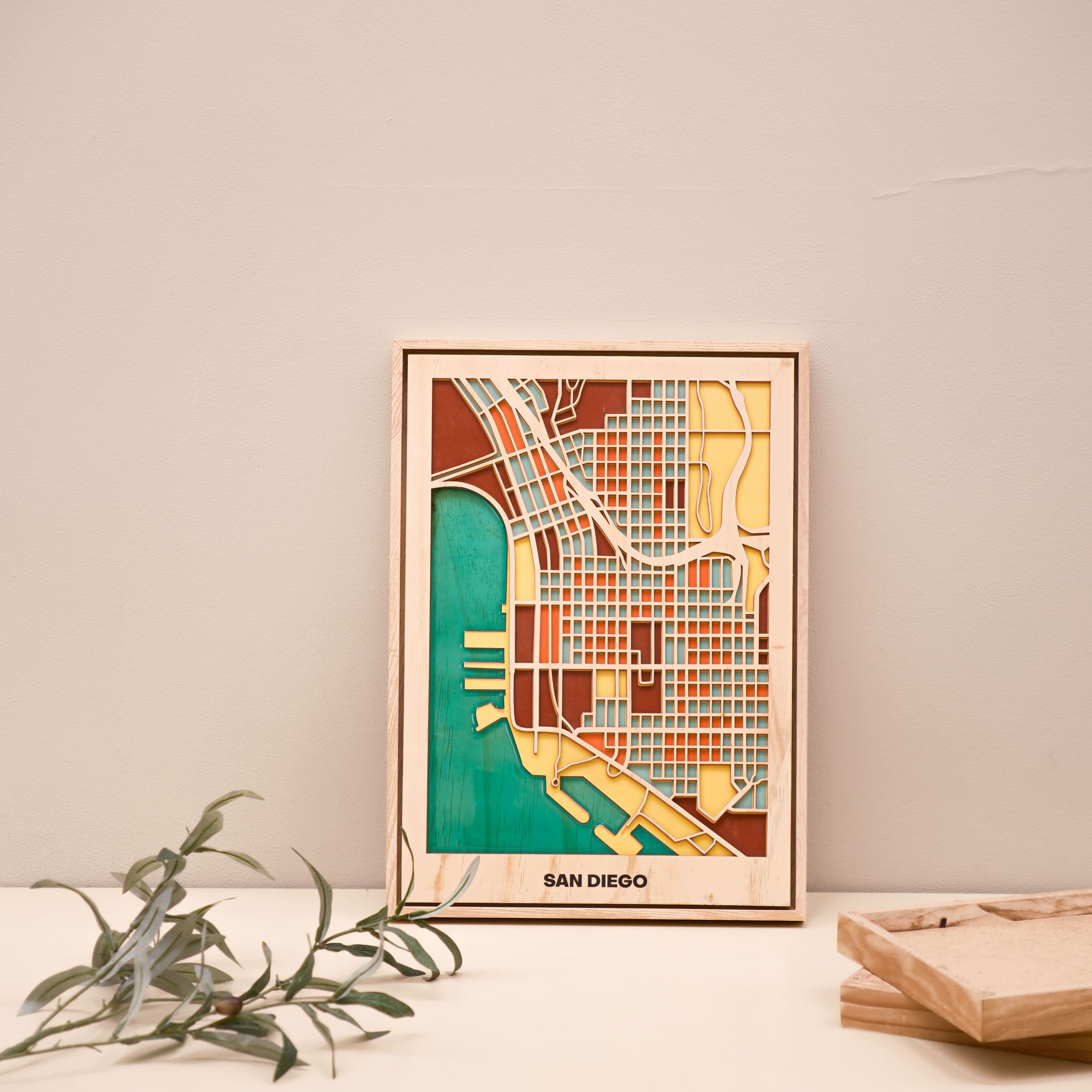 Wooden Wall Art - San Diego City Map