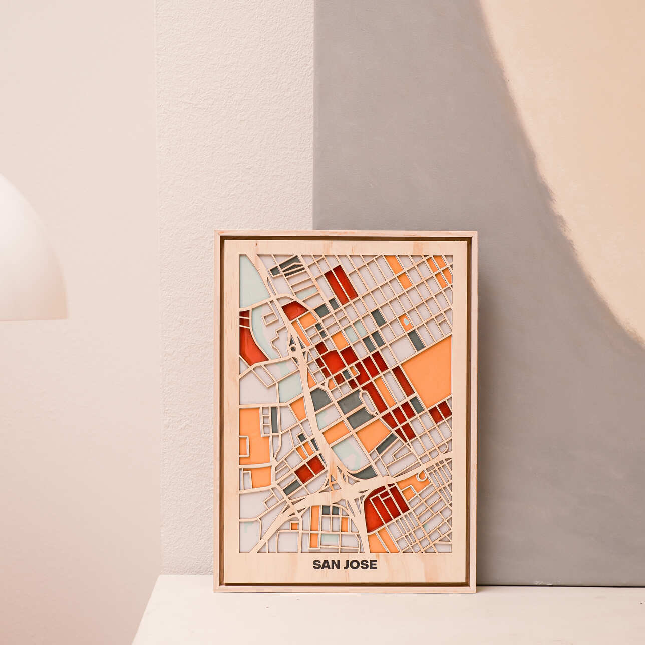 Wooden Wall Art - San Jose City Map