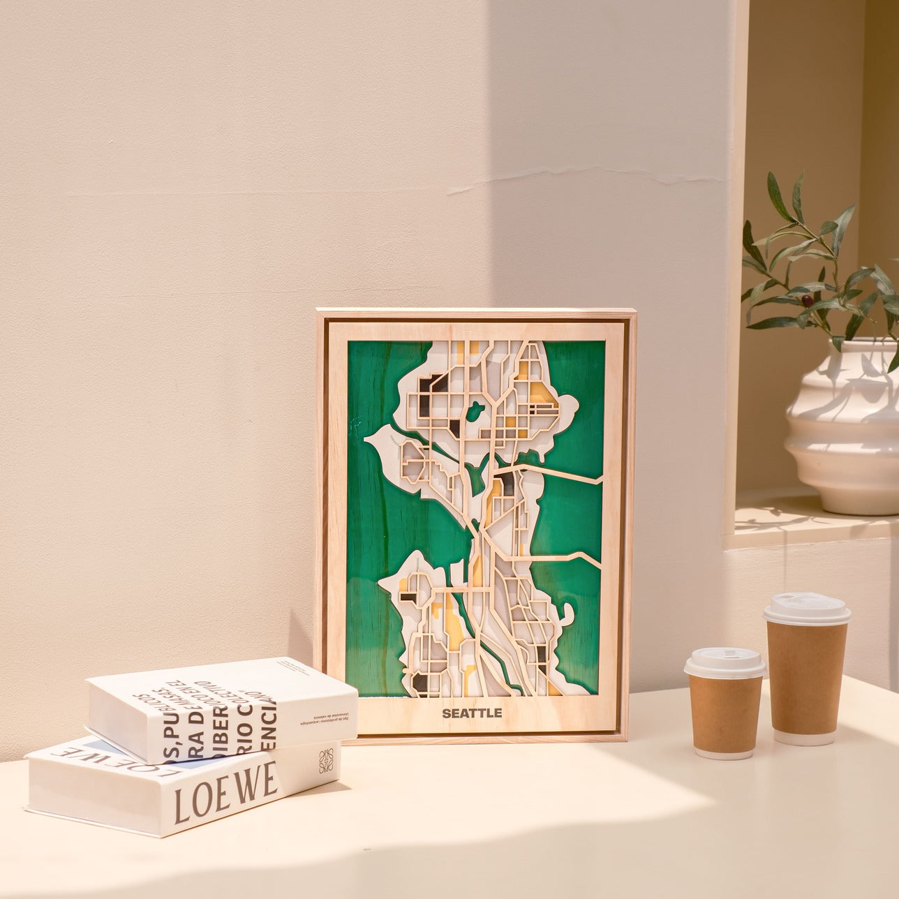 Wooden Wall Art - Seattle City Map