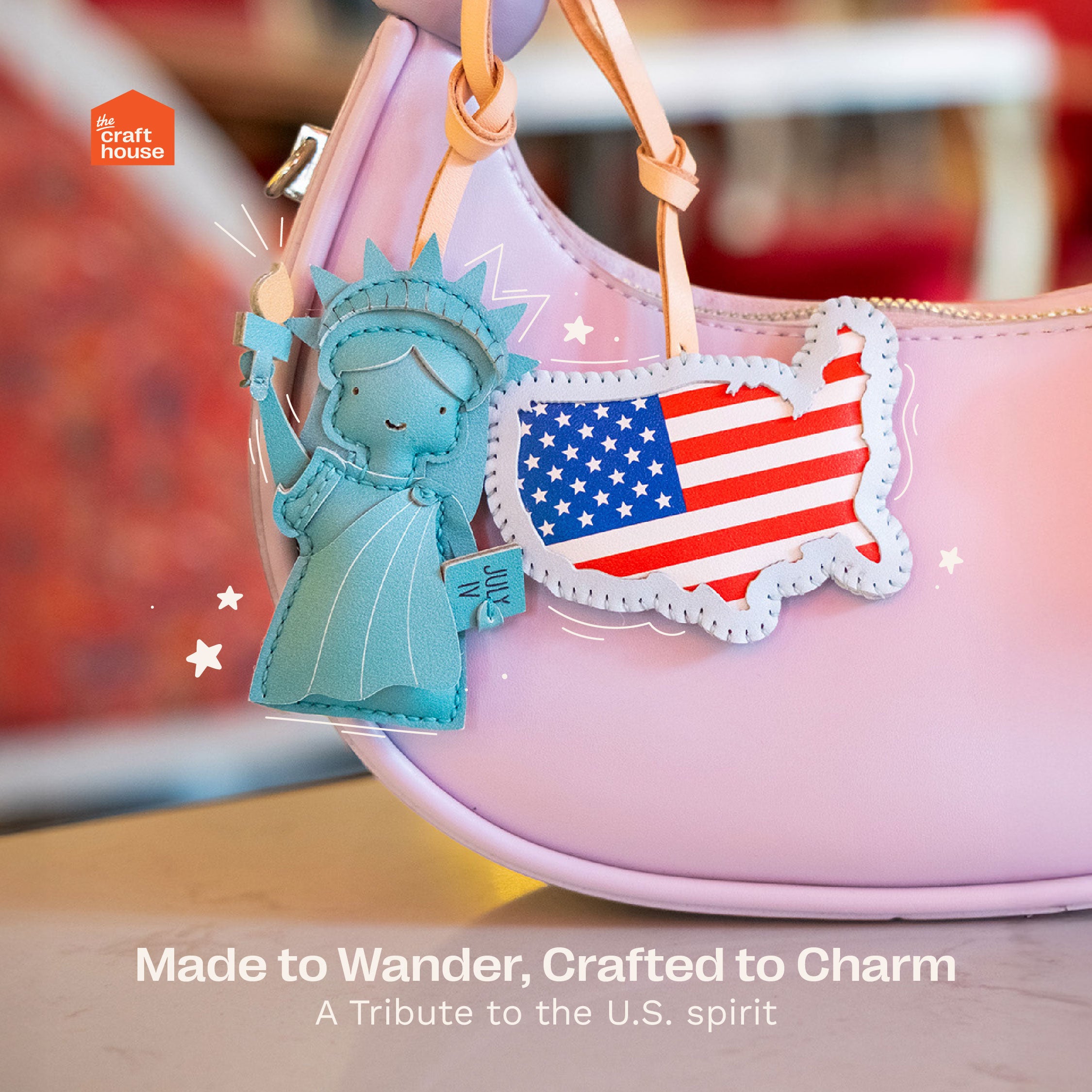 Lady of Liberty Leather Bag Charm