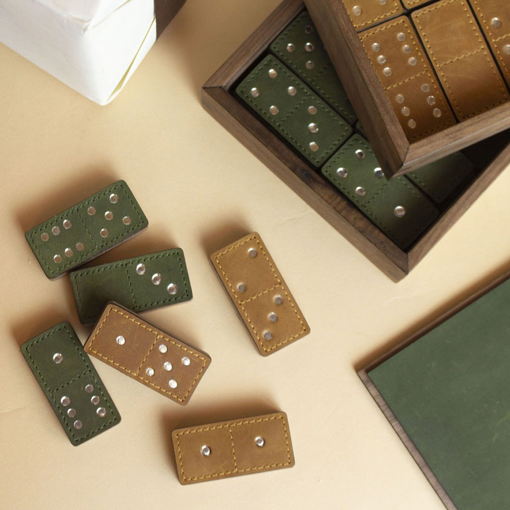 Leather Domino Set