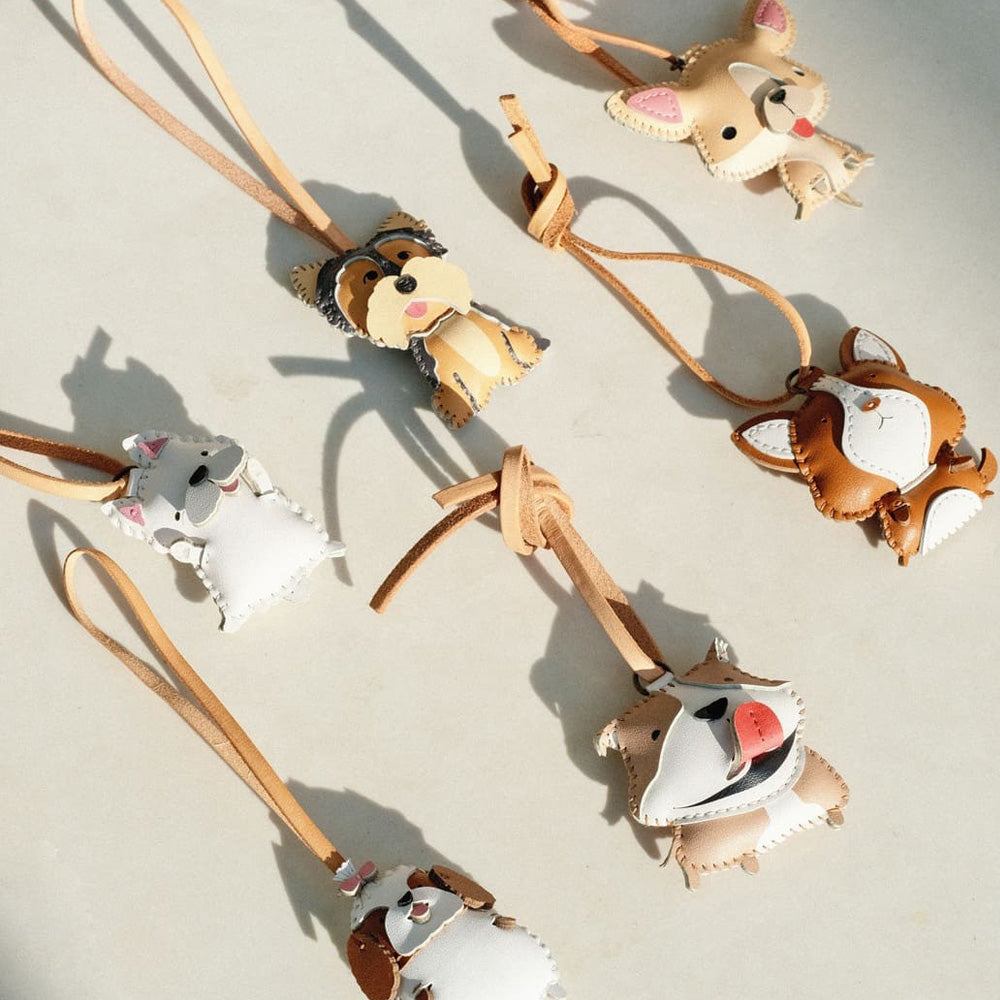 Leather Bag Charm - Dog Collection