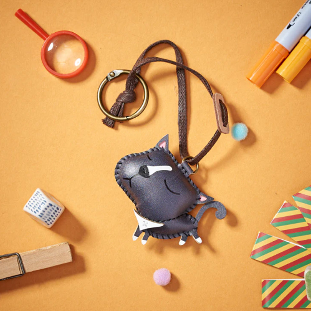 Leather Bag Charm - Cat Collection