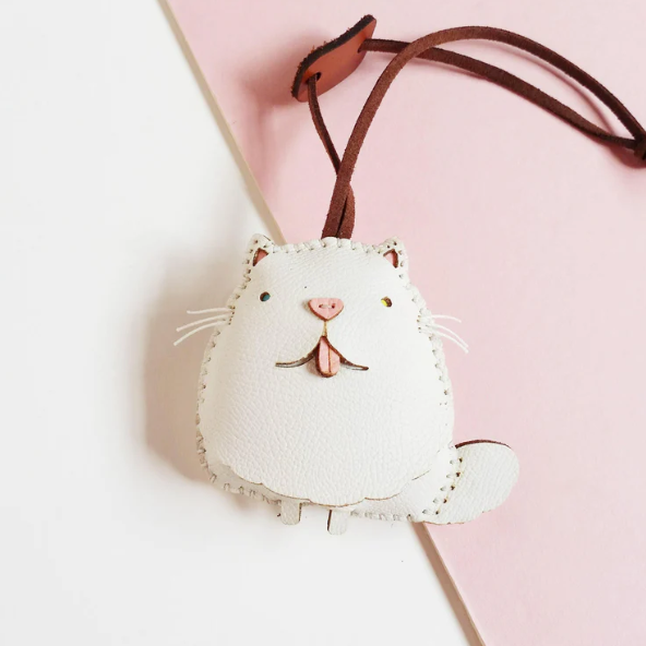 Leather Bag Charm - Cat Collection