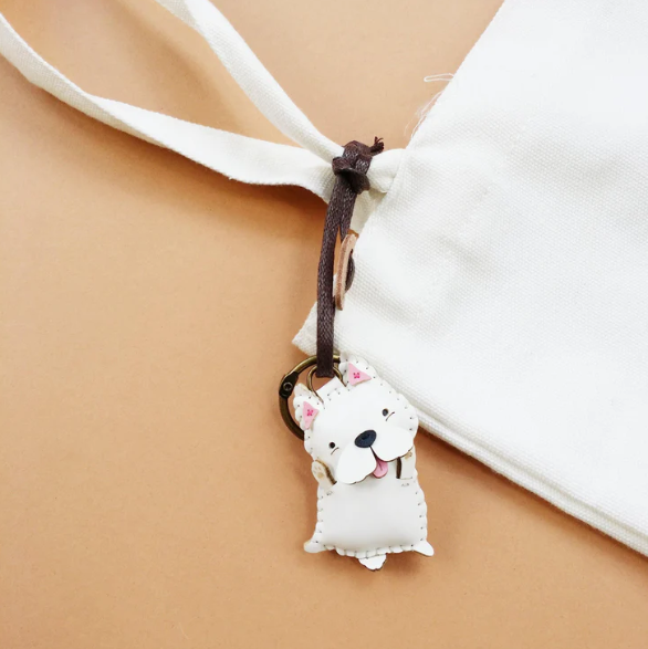 Leather Bag Charm - Dog Collection