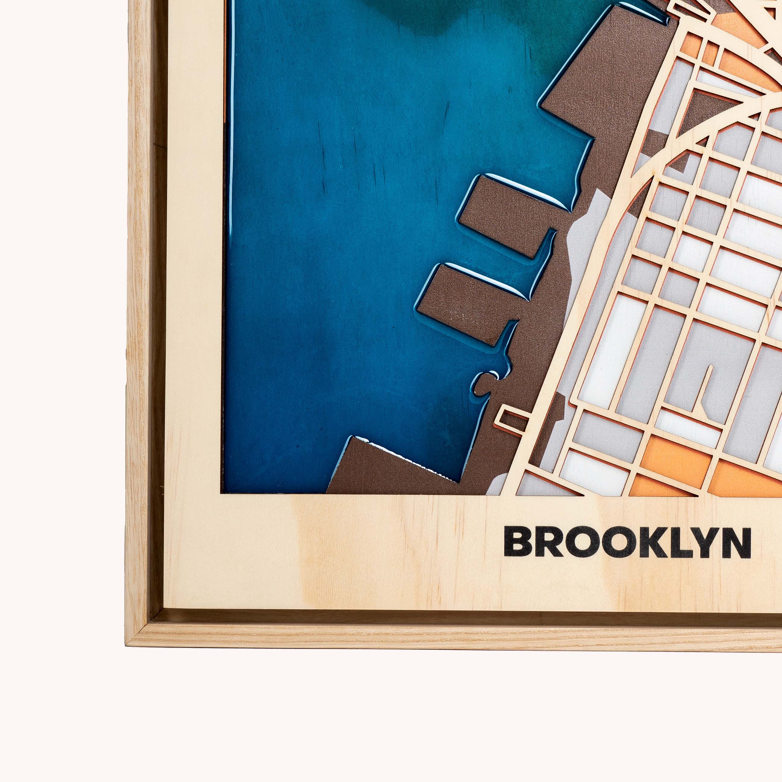 Wooden Wall Art - Brooklyn City Map