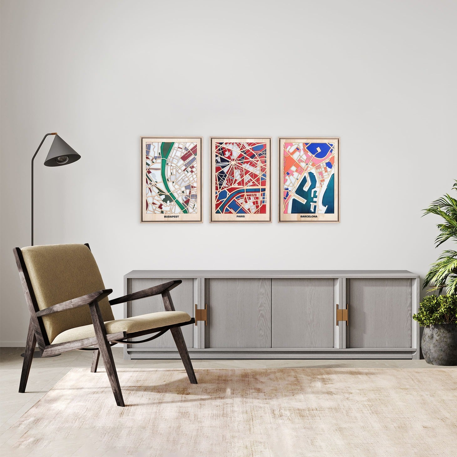 Wooden Wall Art - Dublin City Map