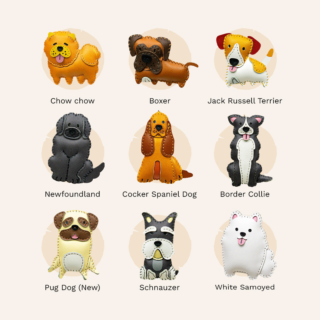 dog leather charms options