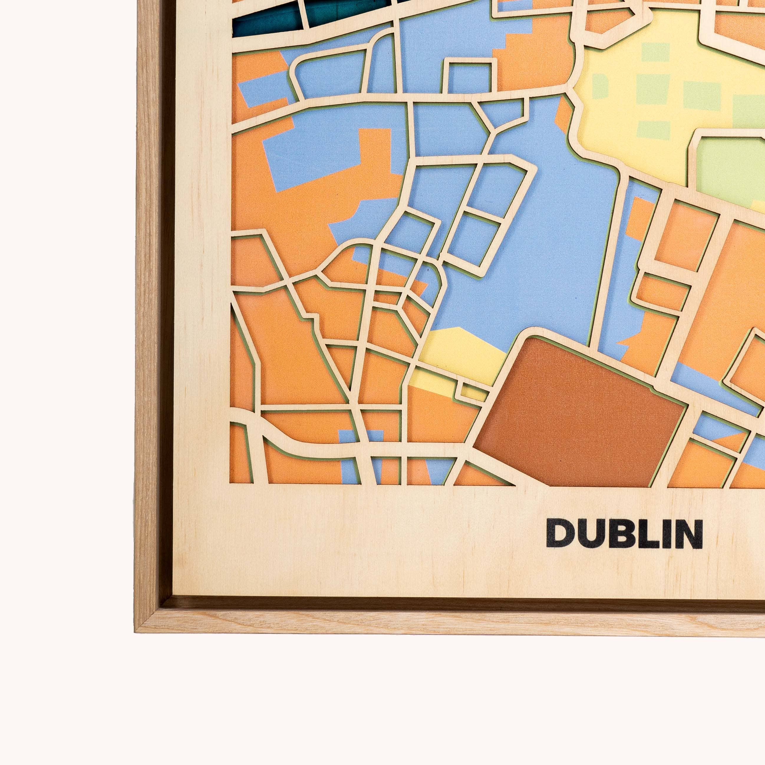 Wooden Wall Art - Dublin City Map