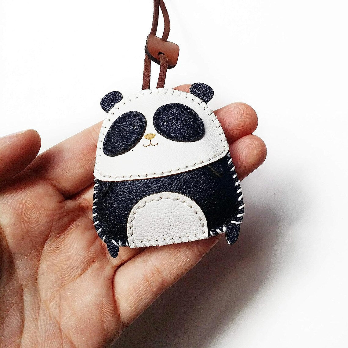 Panda Leather Bag Charm