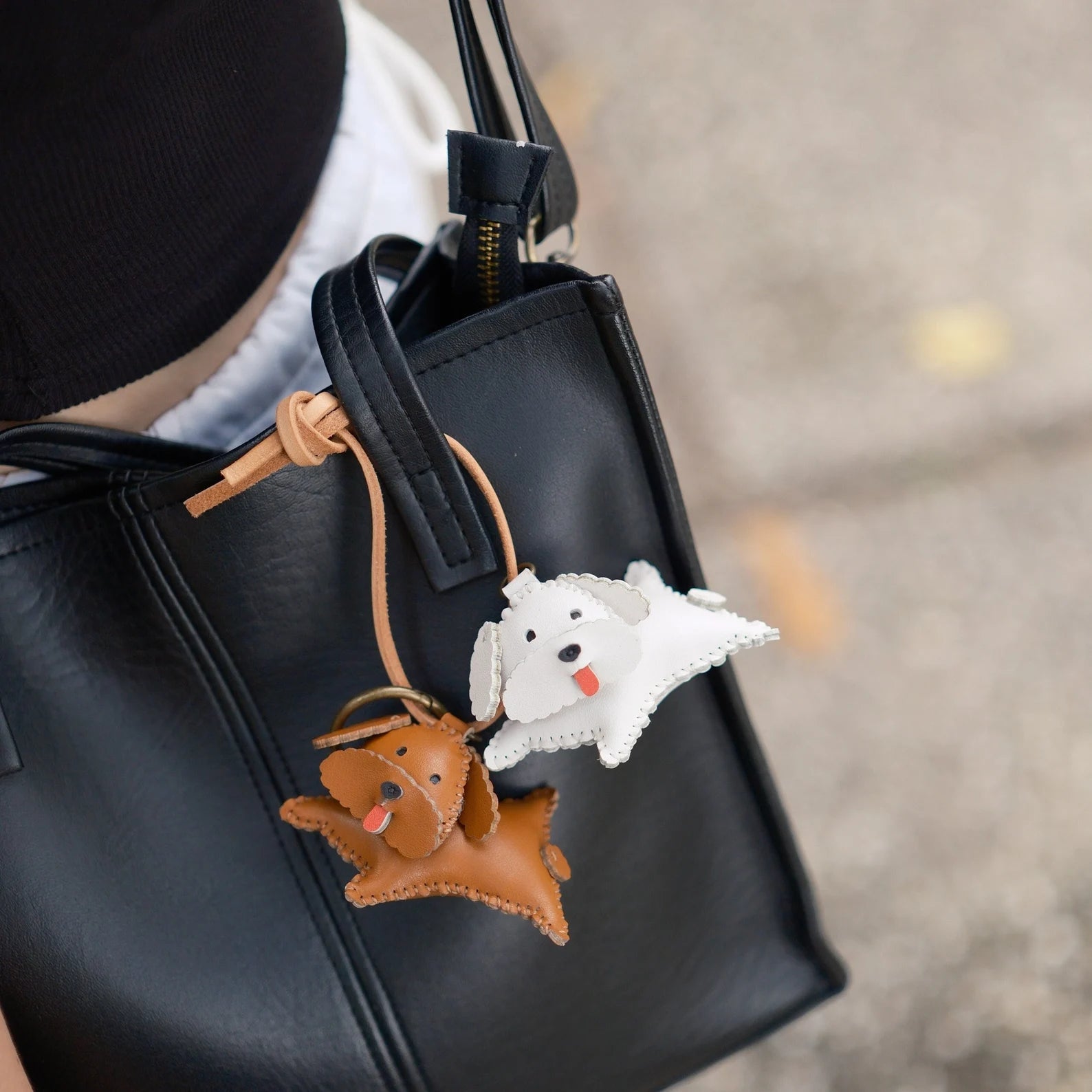 Poodle Leather Bag Charm