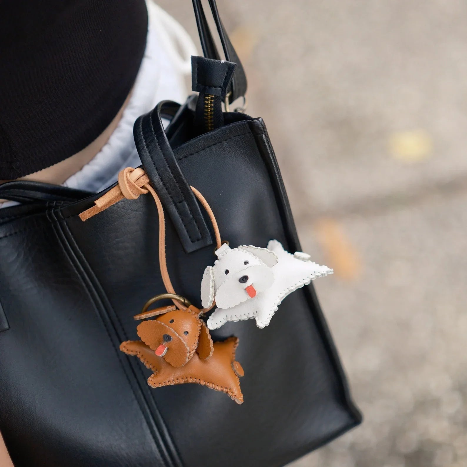 Leather Bag Charm - Dog Collection