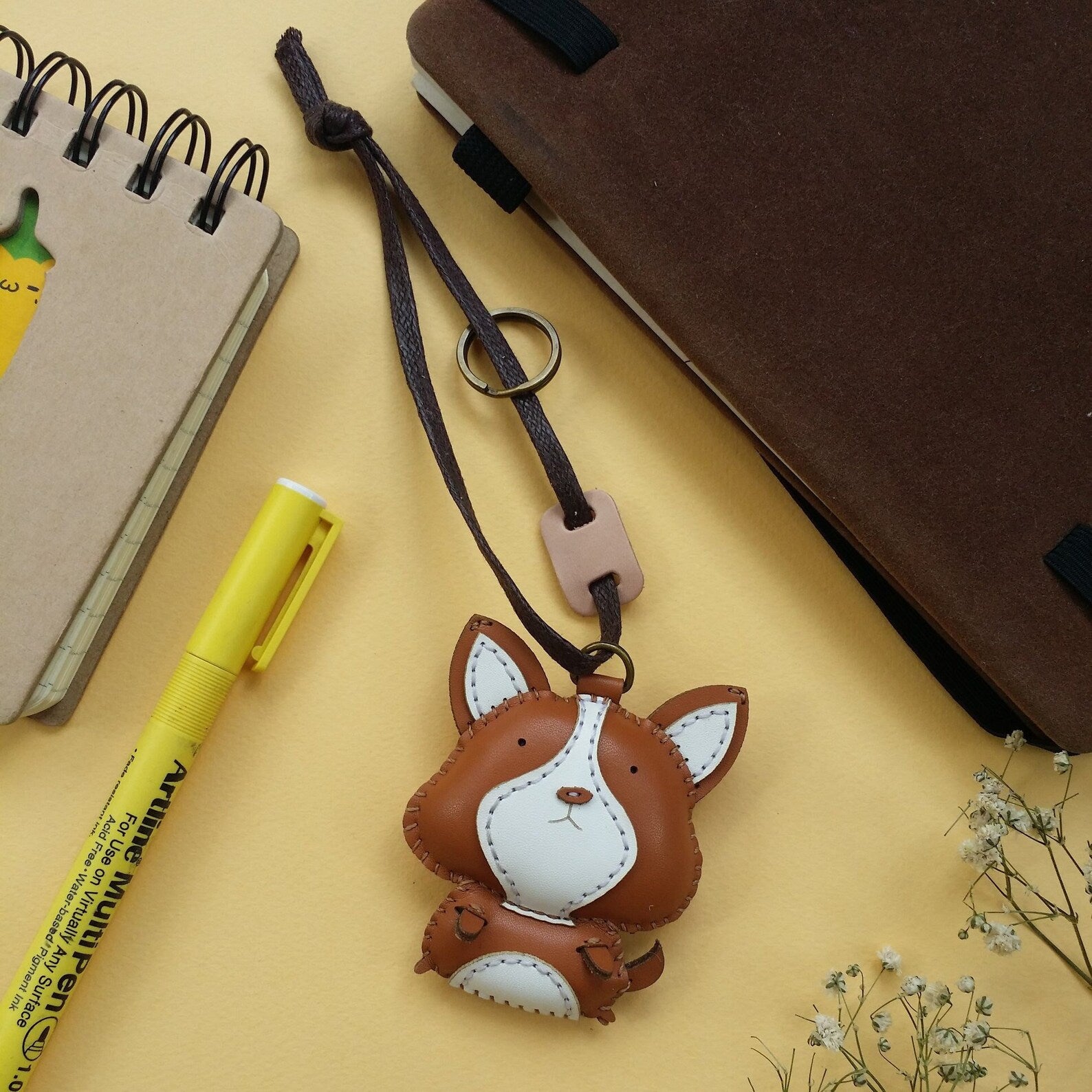 Leather Bag Charm - Dog Collection