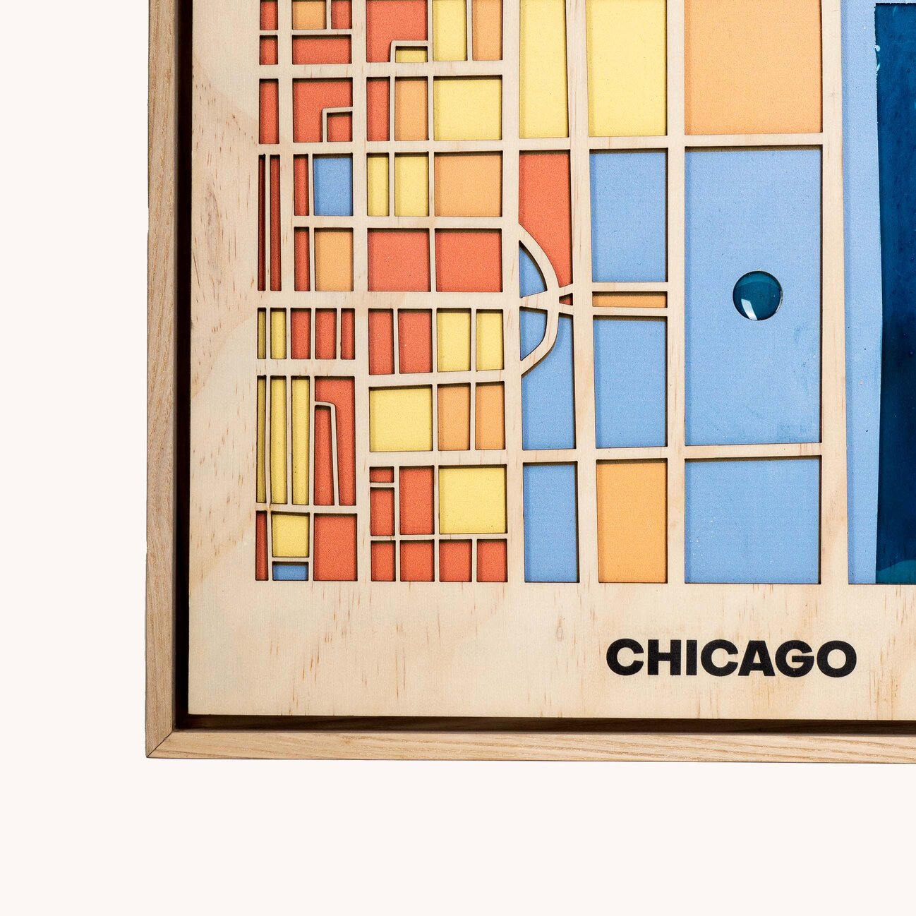 Wooden Wall Art - Chicago City Map
