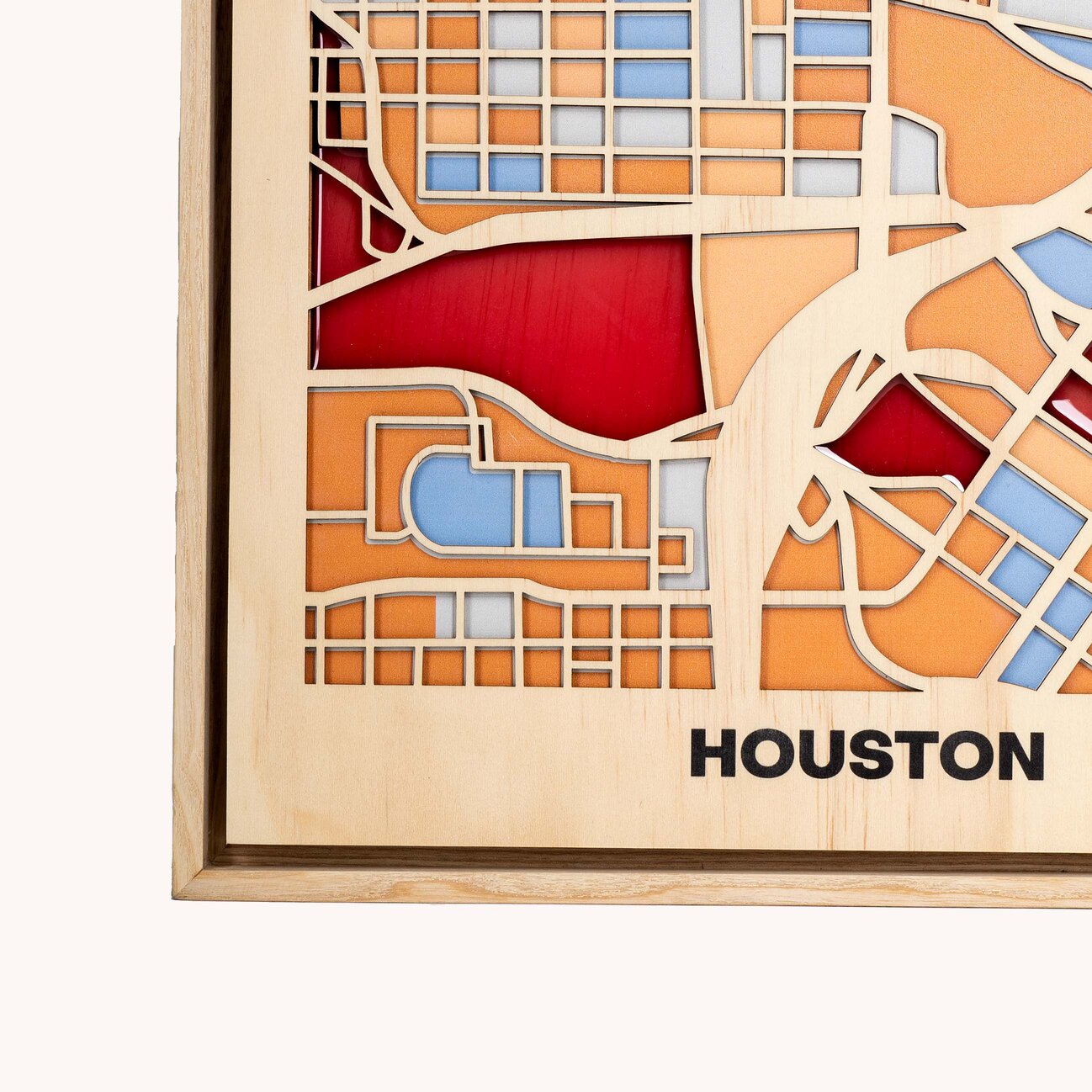 Wooden Wall Art - Houston City Map