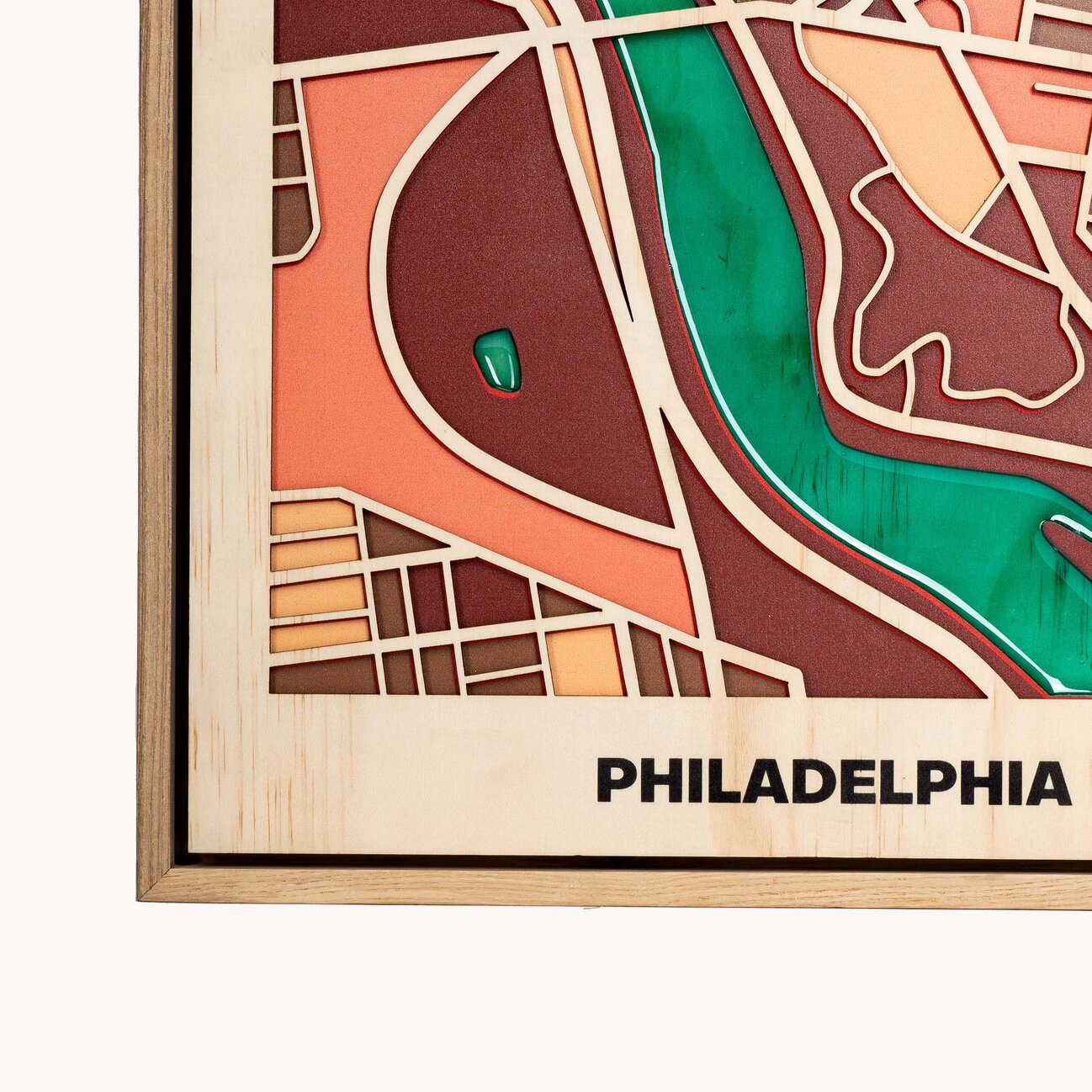 Wooden Wall Art - Philadelphia City Map