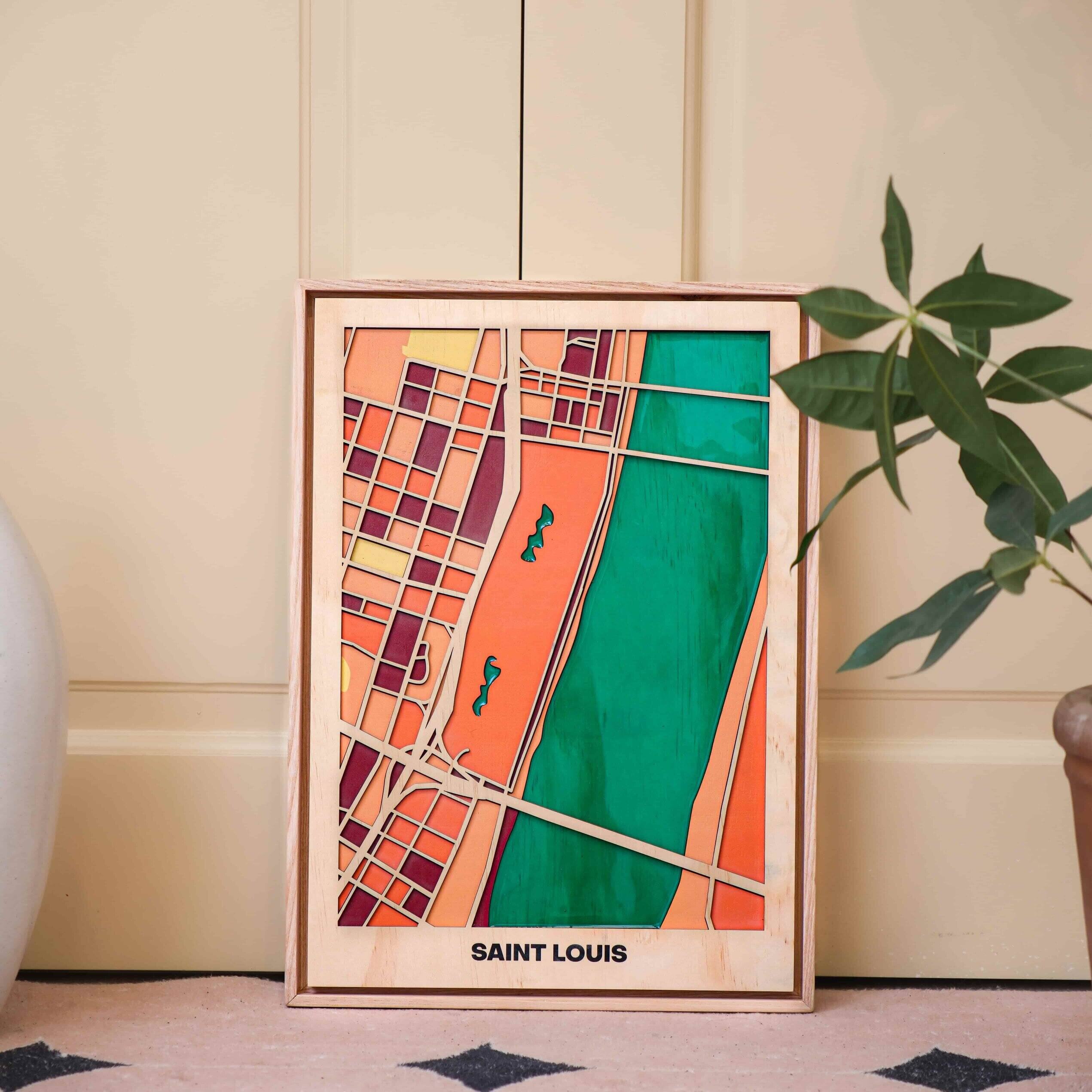 Wooden Wall Art -  St. Louis City Map