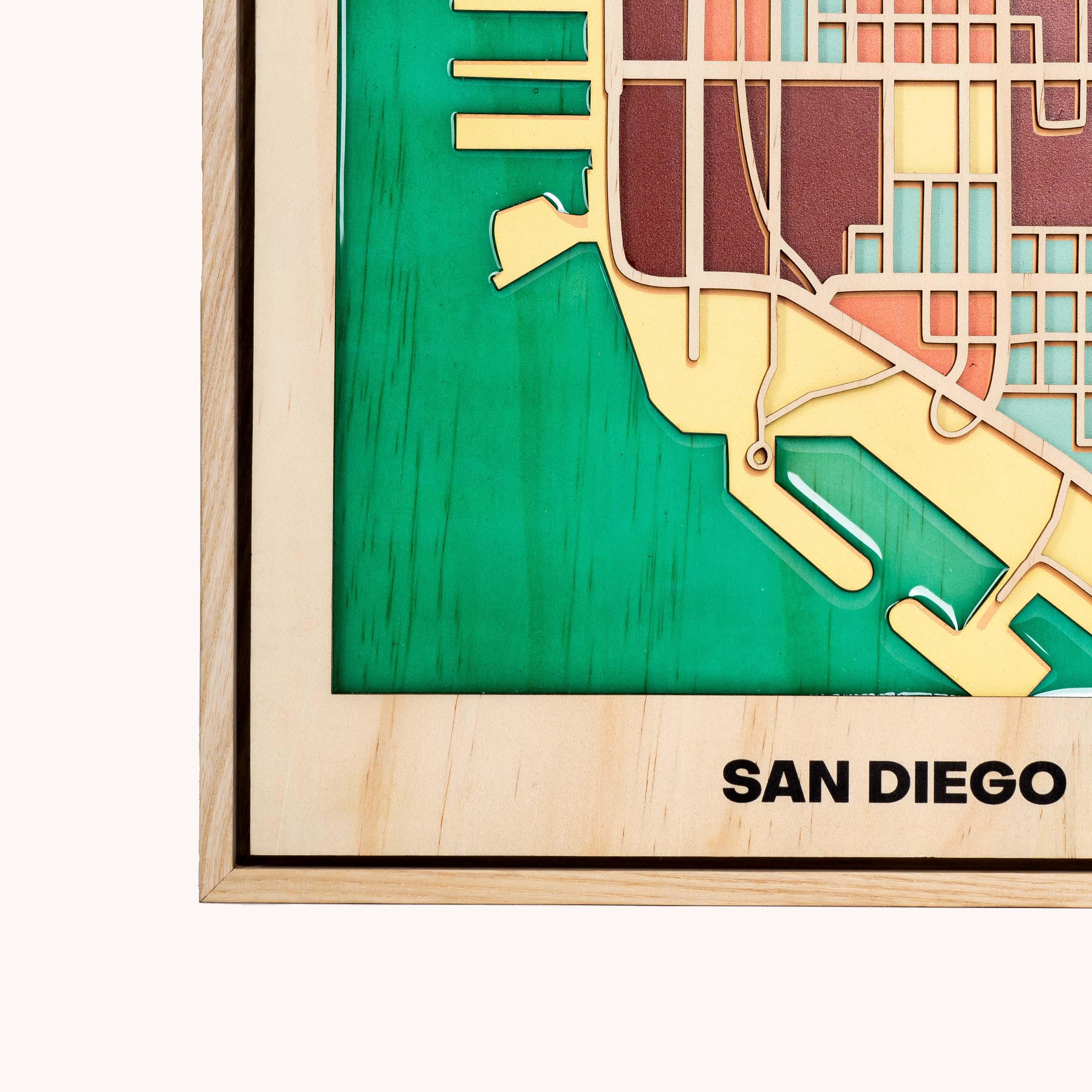 Wooden Wall Art - San Diego City Map
