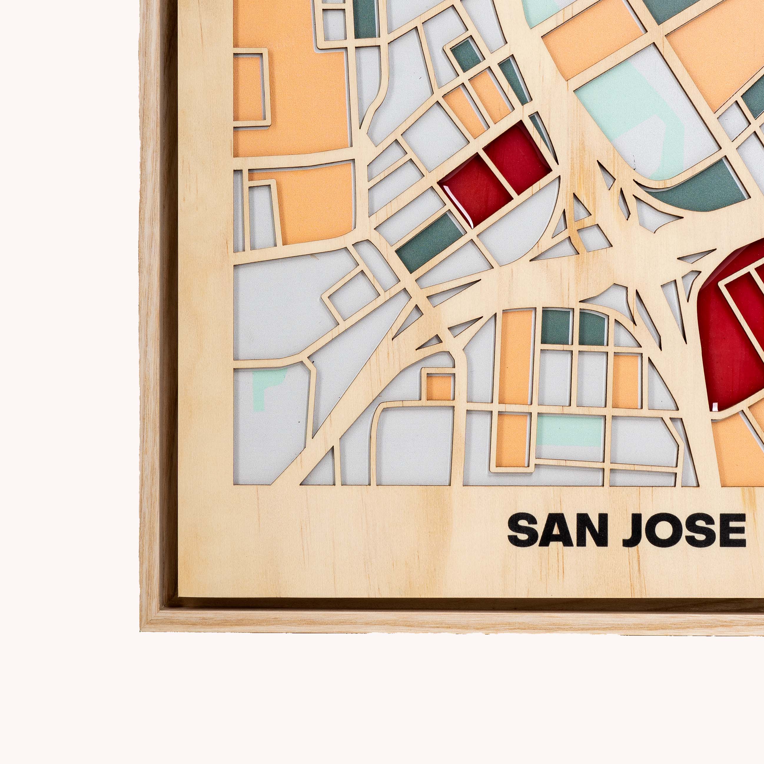 Wooden Wall Art - San Jose City Map
