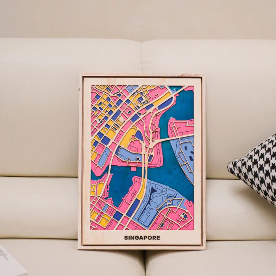 Wooden City Maps of ASIA Cities
