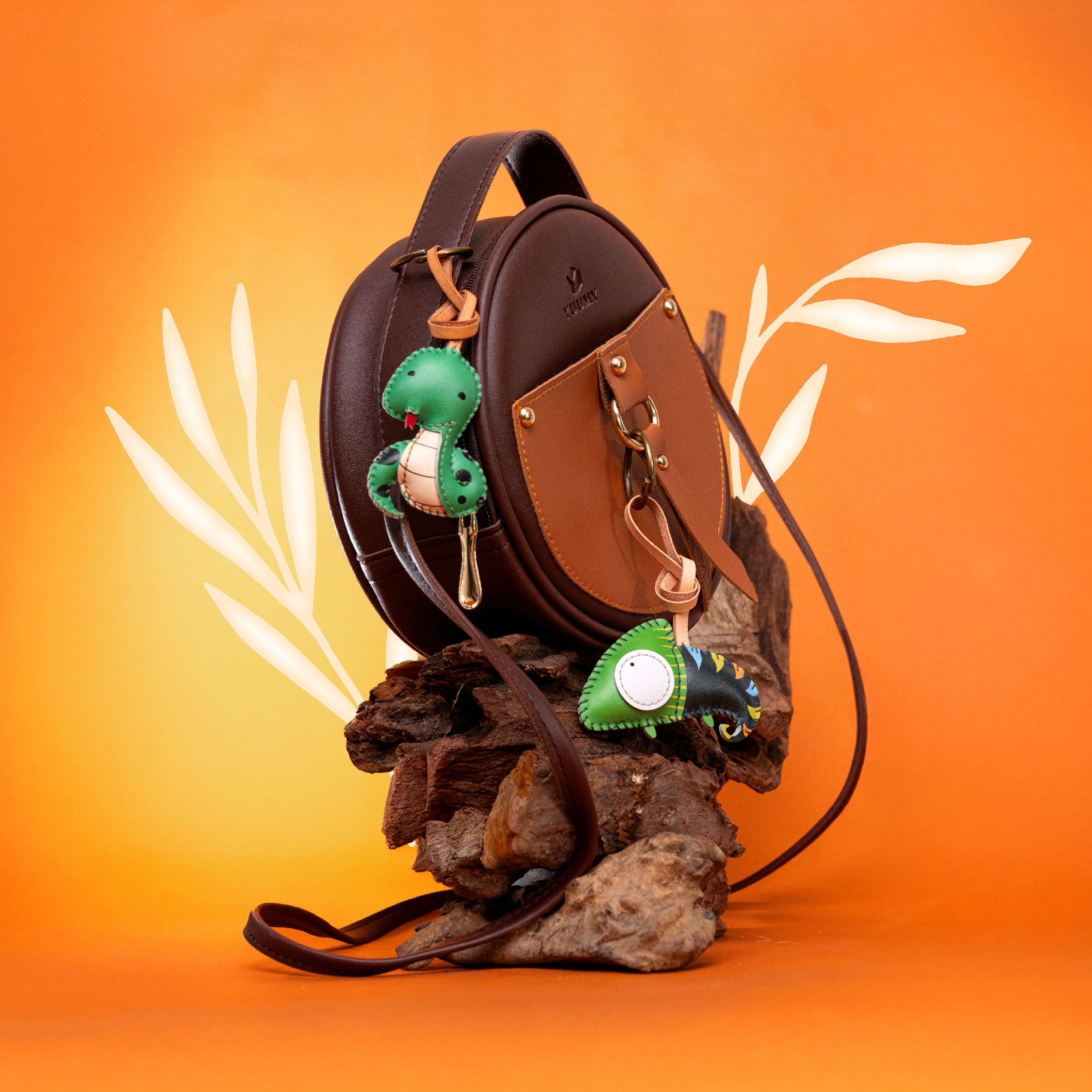 snake bag charms chameleon