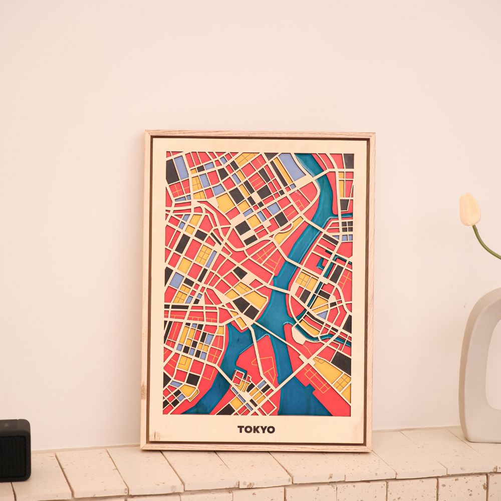 Wooden City Maps of ASIA Cities