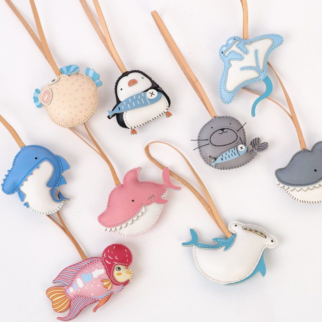 Leather Bag Charm - Sea Creatures Collection