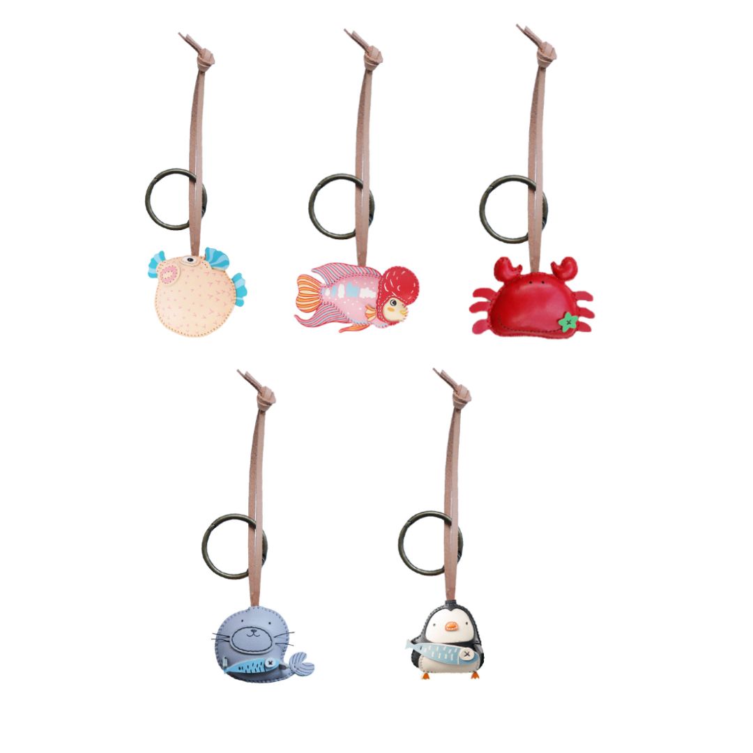 Leather Bag Charm - Sea Creatures Collection