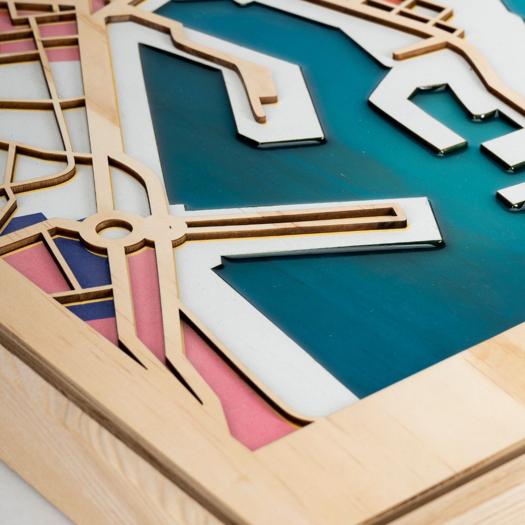 Wooden Wall Art - Barcelona City Map