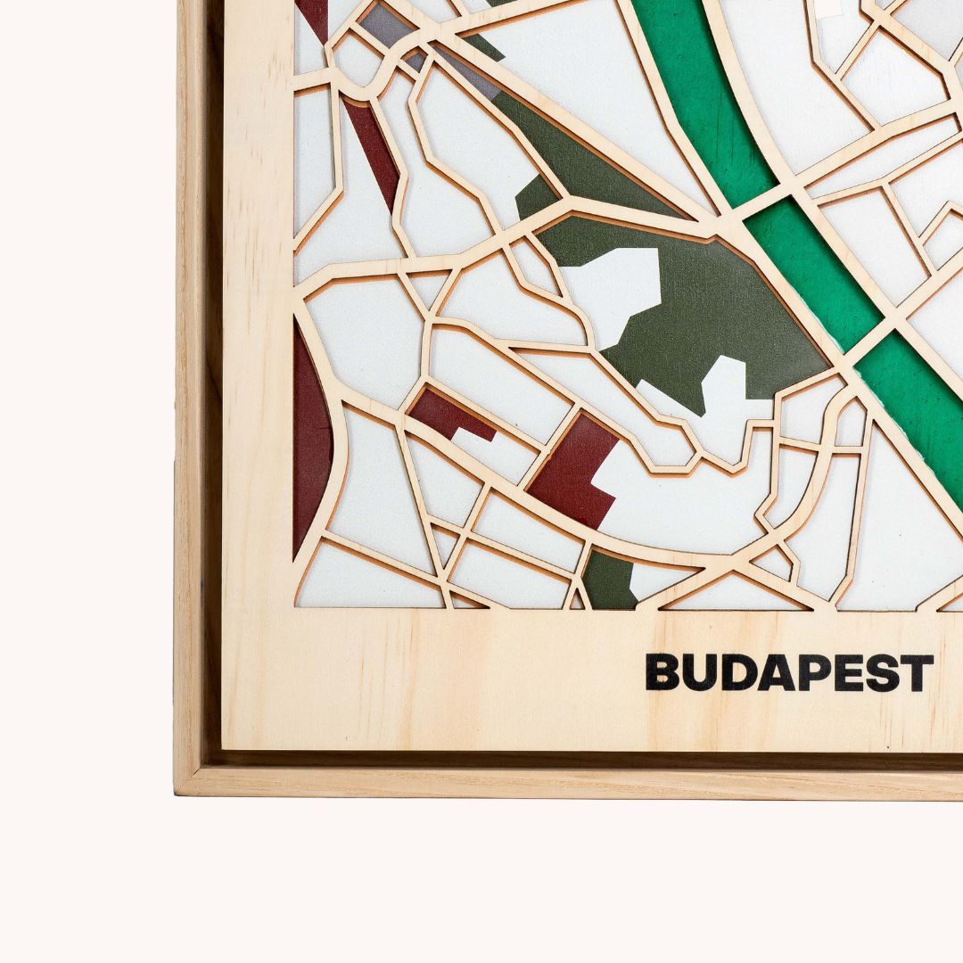 Wooden Wall Art - Budapest City Map