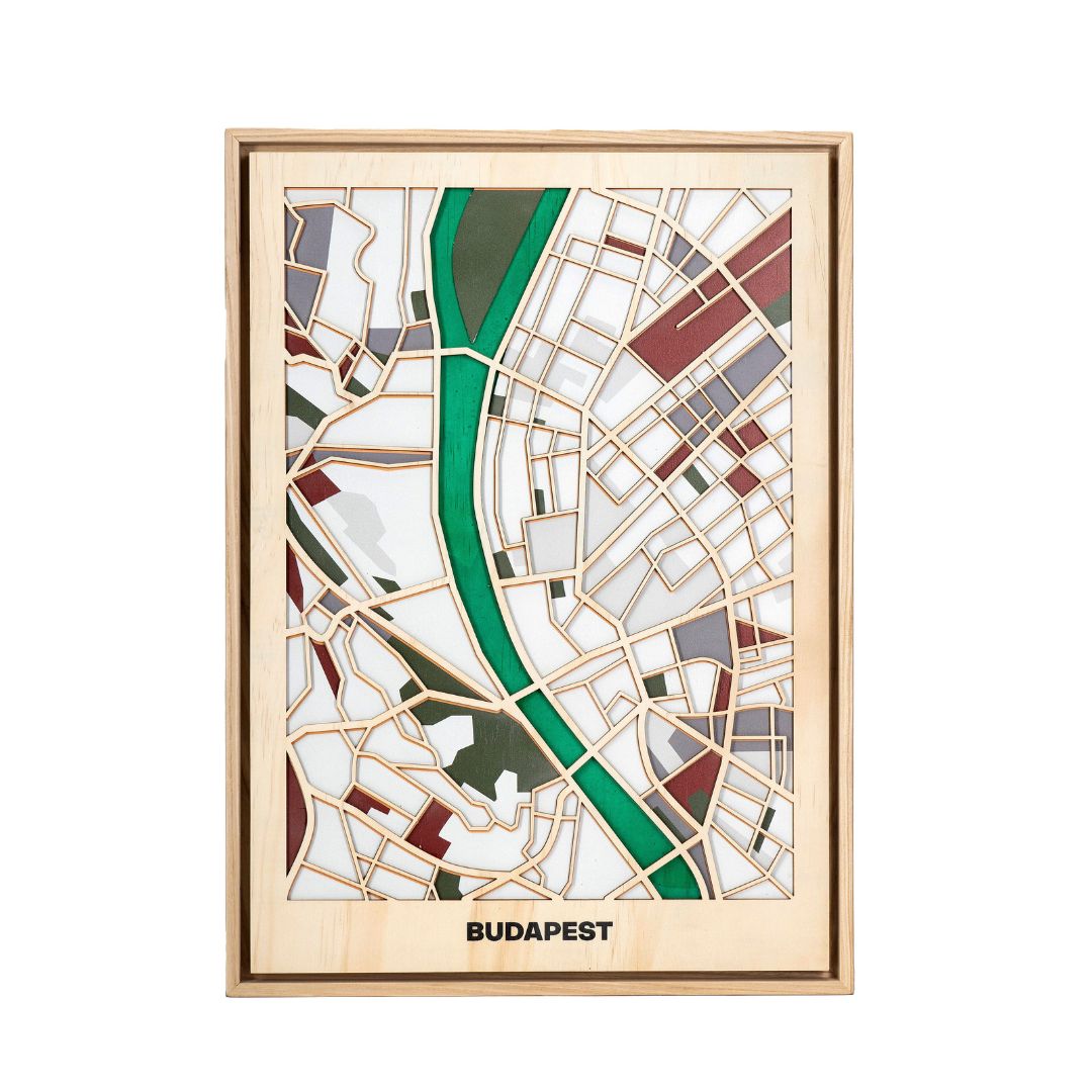 Wooden Wall Art - Budapest City Map