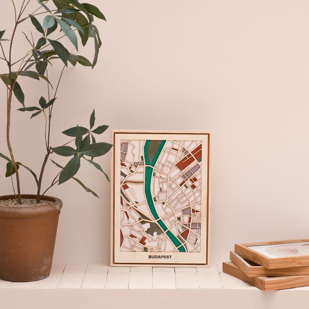 Wooden Wall Art - Budapest City Map