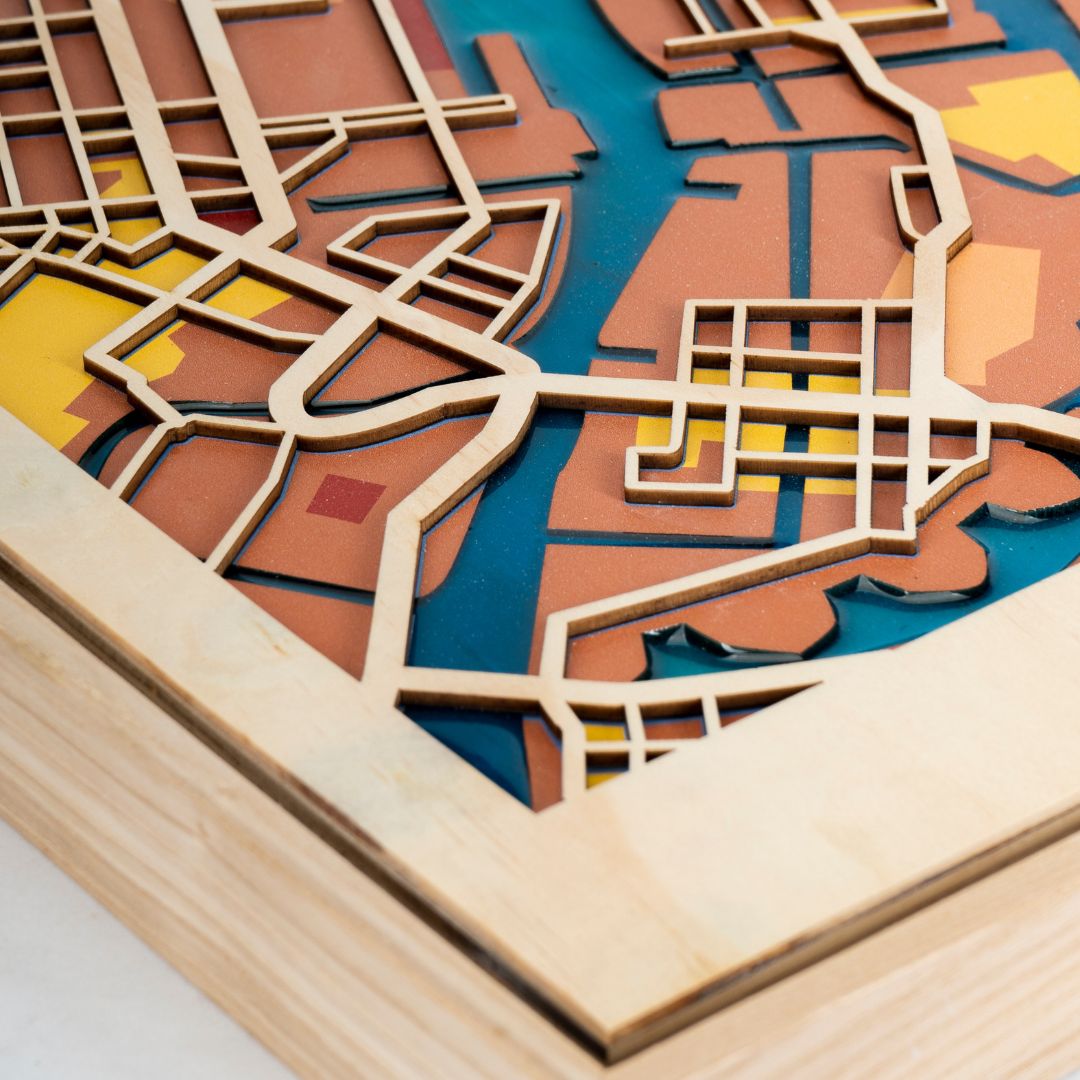 Wooden Wall Art - Copenhagen City Map