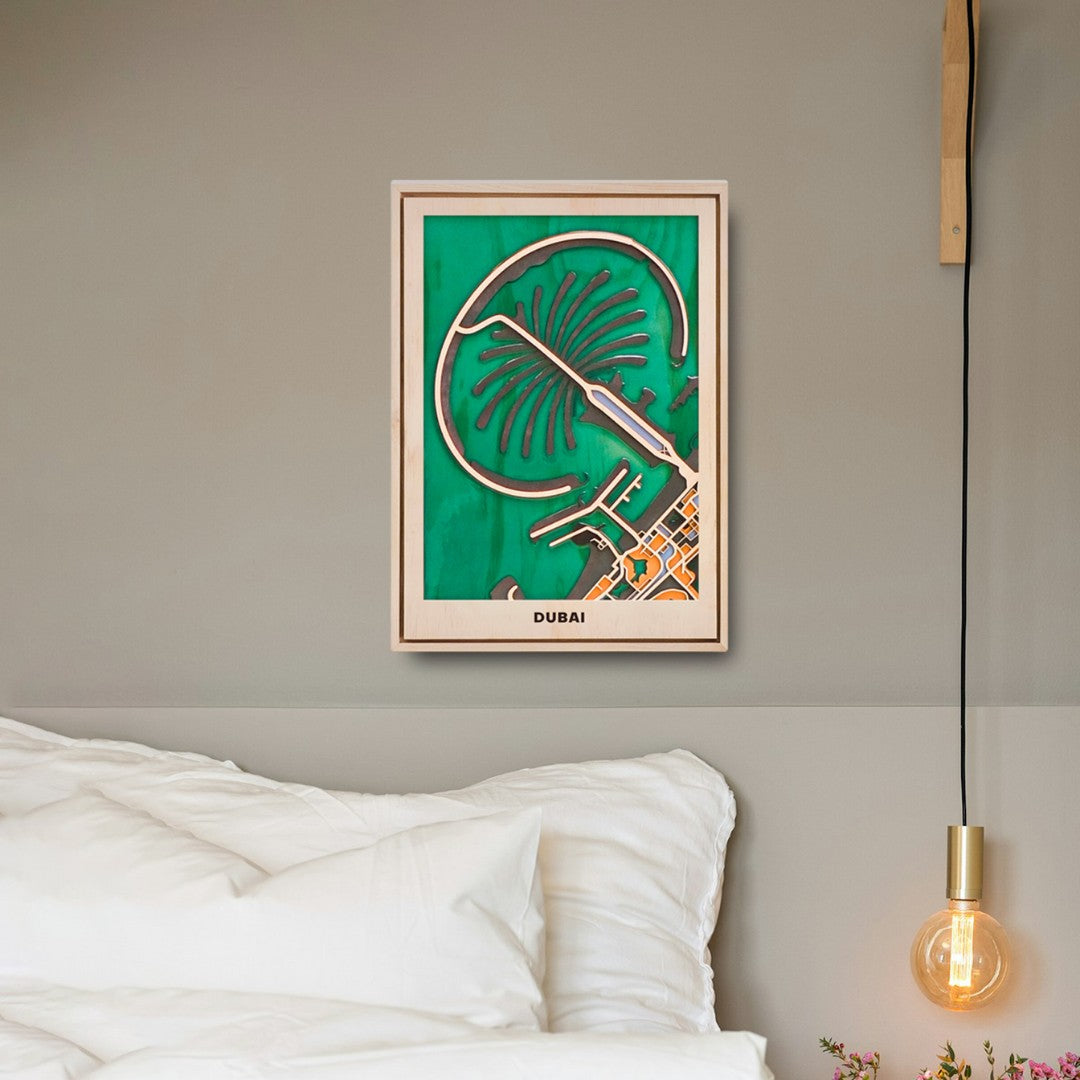 Wooden Wall Art - Middle East City Map