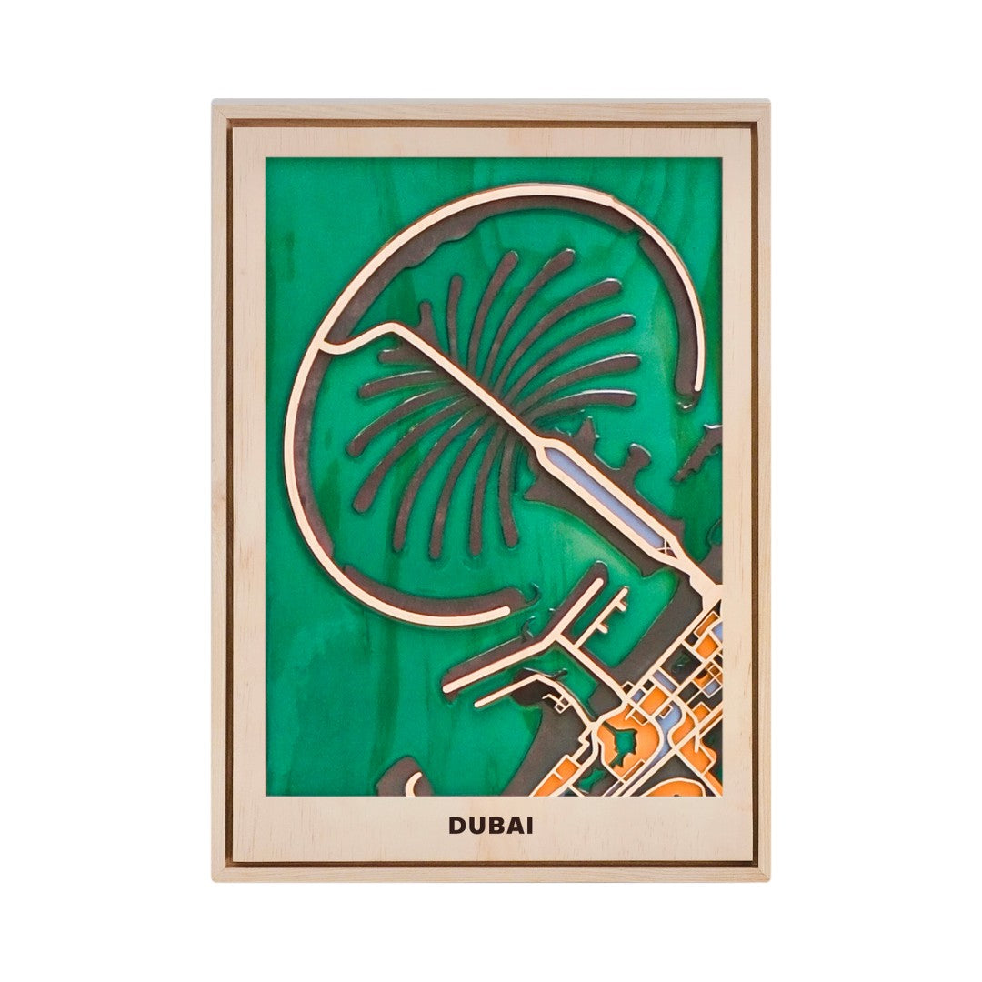 Wooden Wall Art - Middle East City Map