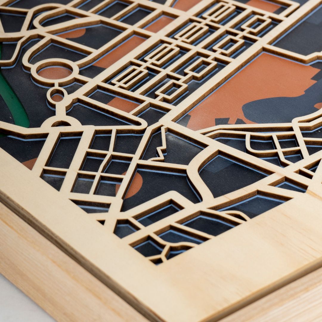 Wooden Wall Art - Edinburg City Map