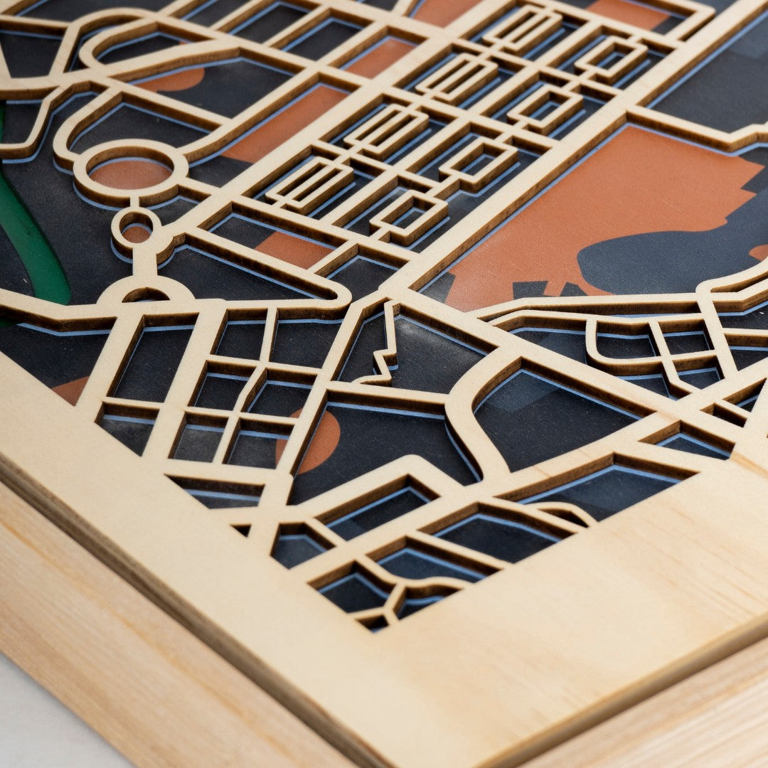 Wooden Wall Art - Northern EU Cities