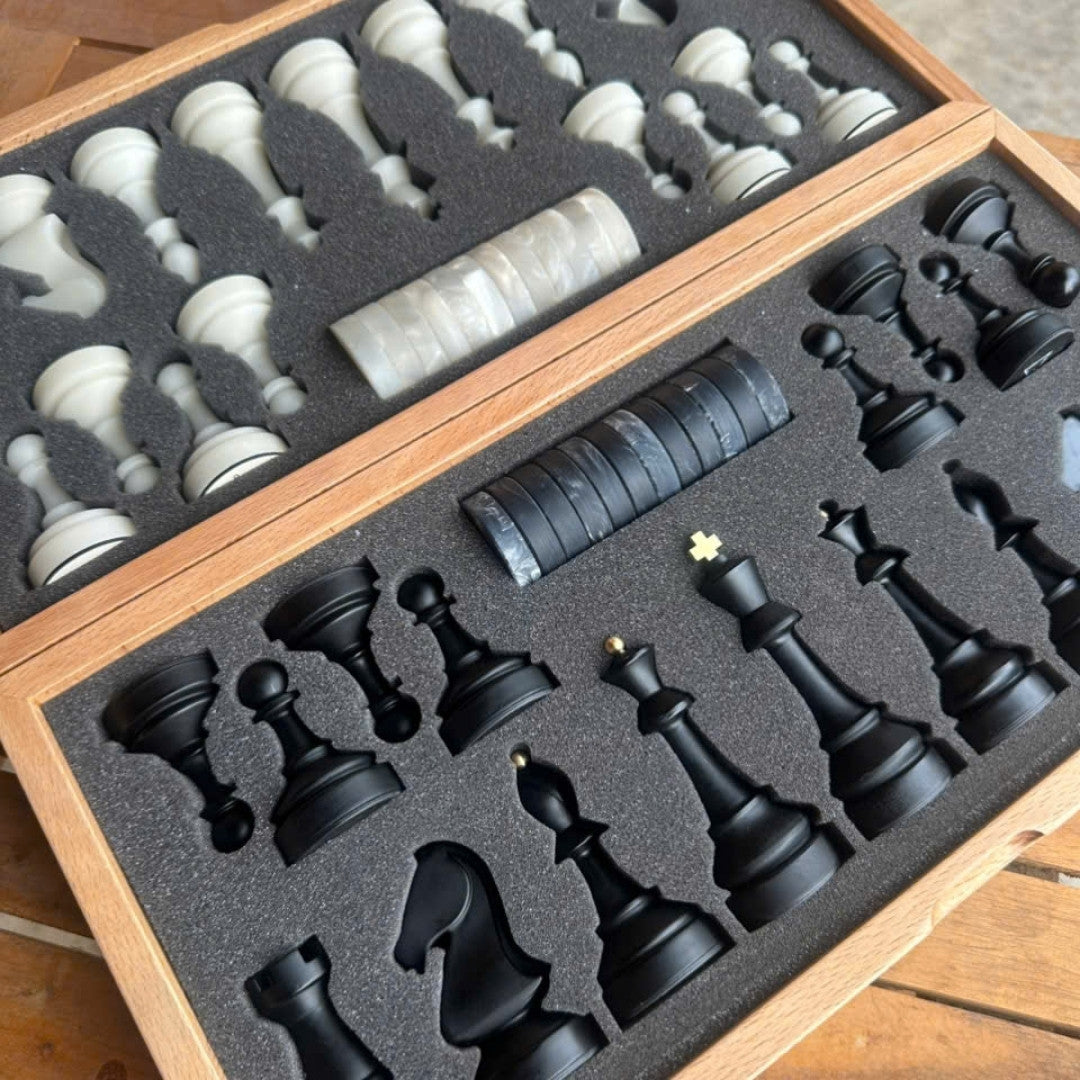 Foldable Tournament Chess & Checkers Set