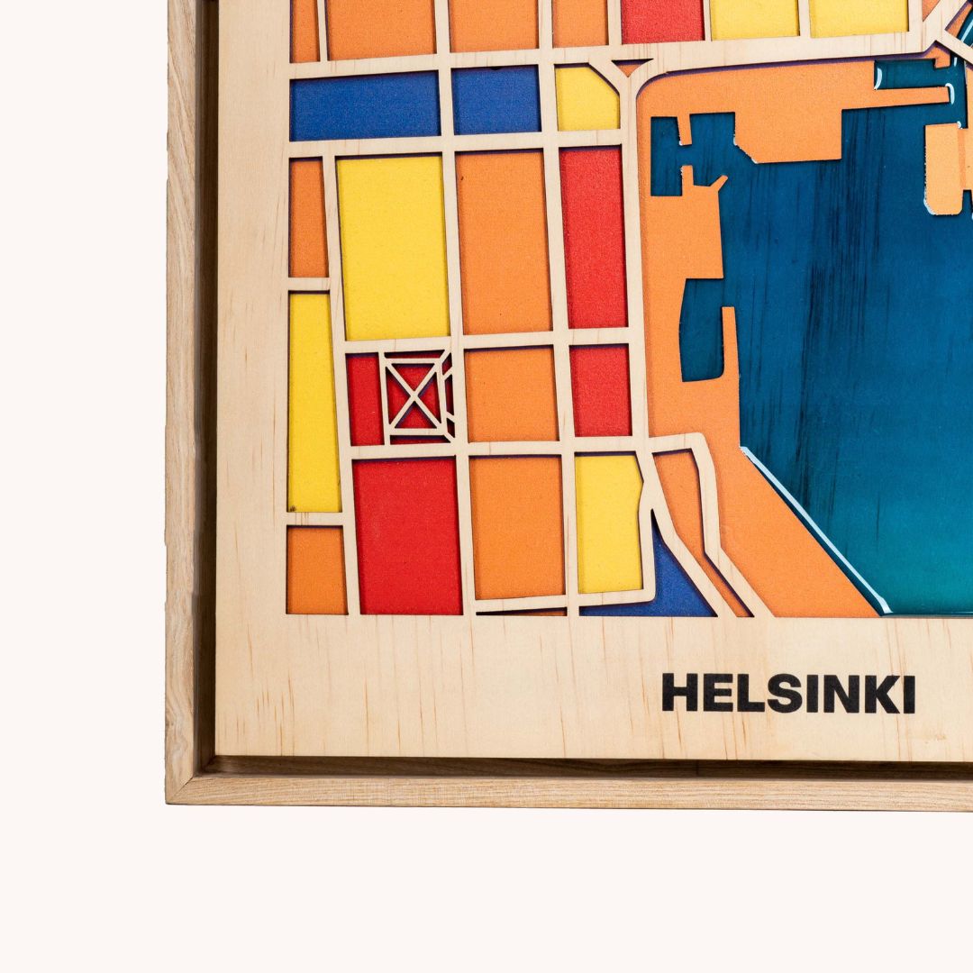 Wooden Wall Art - Helsinki City Map